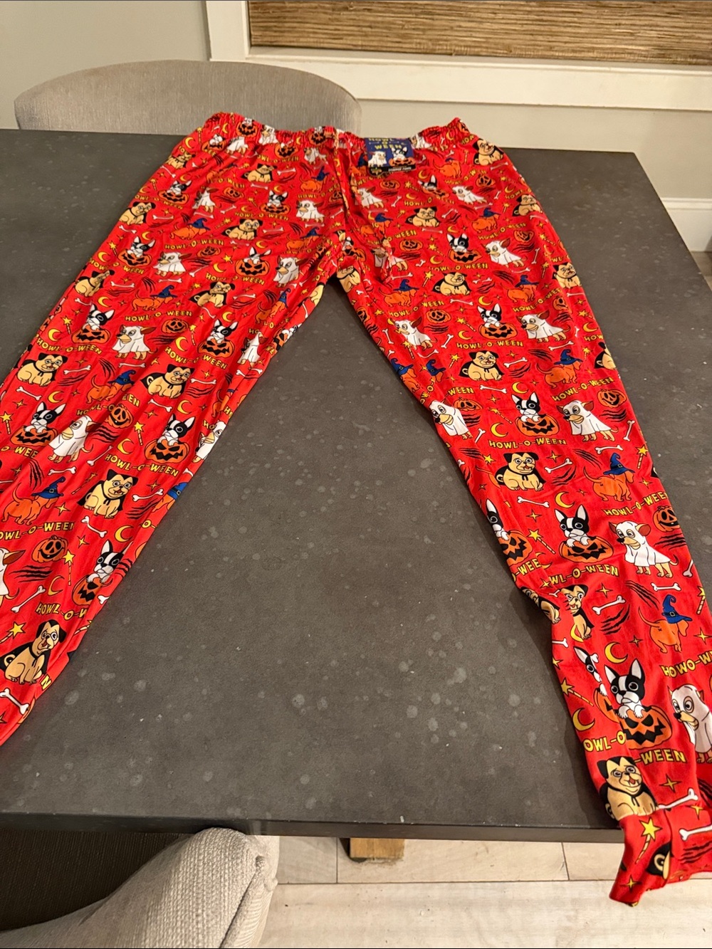Women’s Red Halloween Dog Print Pajama Pants